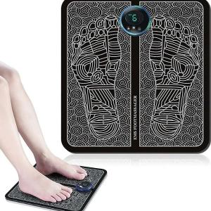 Ems Foot Massager Pain Relief,Electric Ems Massage Machine Mat,Rechargeable Portable Folding Automatic With 8 Mode/19 Intensity For Legs,Body,Hand Device For Men And Women